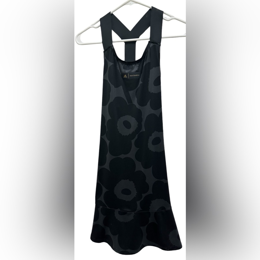 Adidas Marimekko Tennis Dress Women’s Large PrimeBlue Floral Black Gray